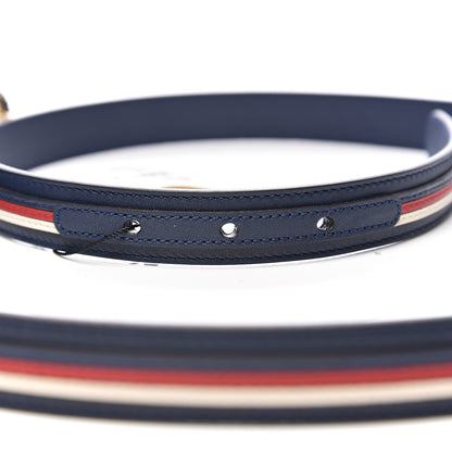 Gucci Calfskin Sylvie Stripe Torchon Double G 20mm Belt 95 38 Maritime Hibiscus Red Mystic White 4 of 5