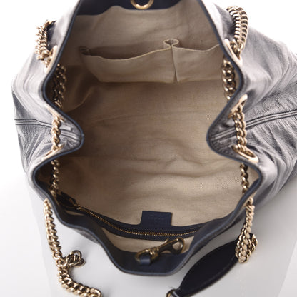 Gucci Patent Medium Soho Chain Shoulder Bag Uniform Blue 7 of 10