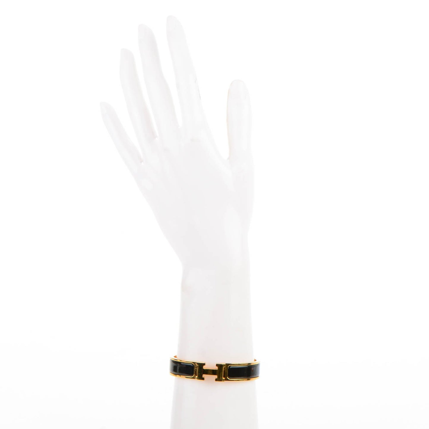 Enamel Narrow Clic Clac H Bracelet PM Black