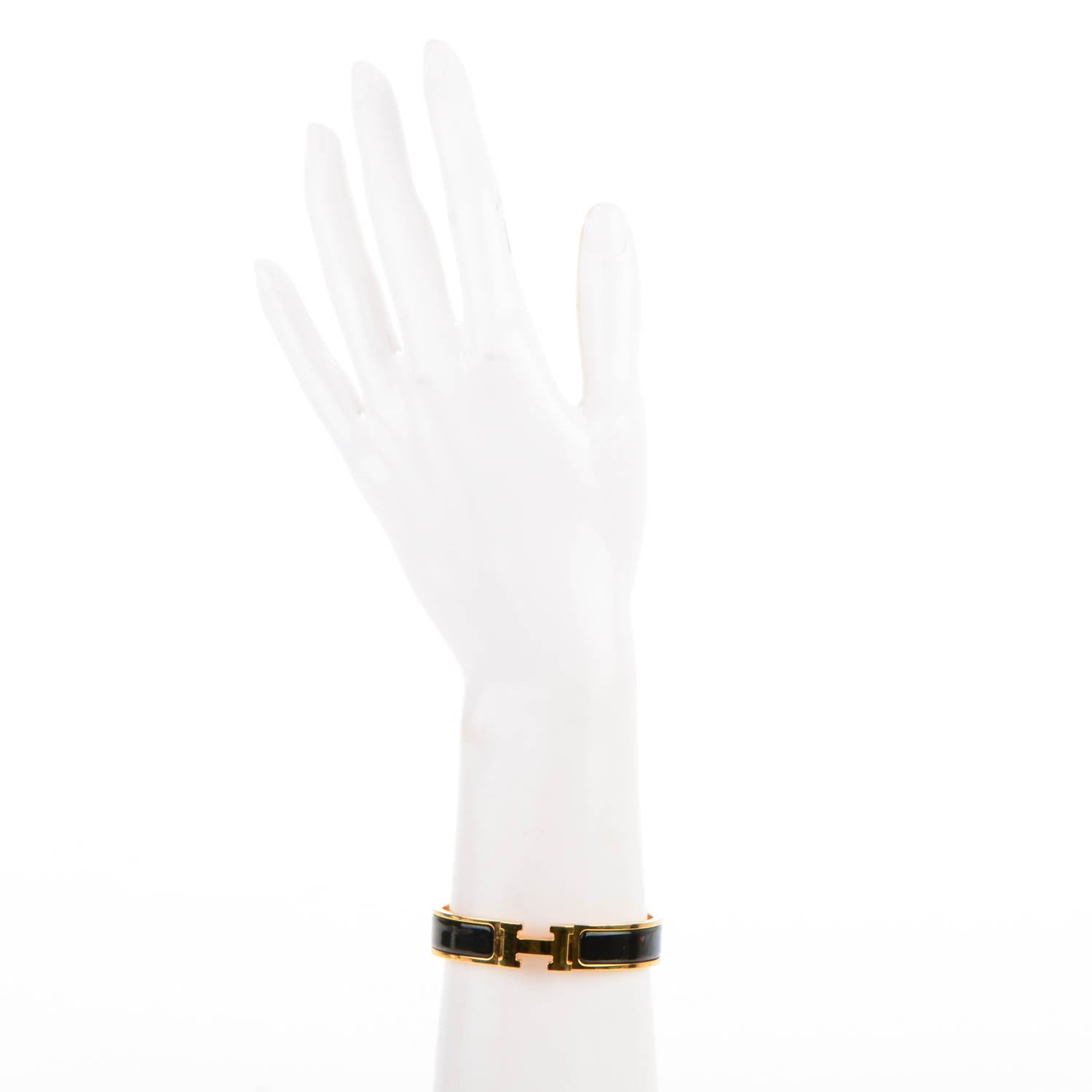 Hermes Enamel Narrow Clic Clac H Bracelet PM Black 2 of 5