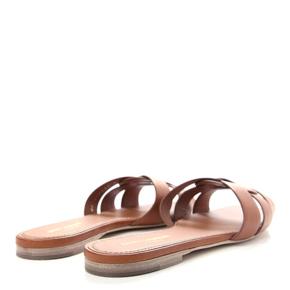 Saint Laurent Calfskin Tribute 05 Slide Sandals 40 Ambra 4 of 11