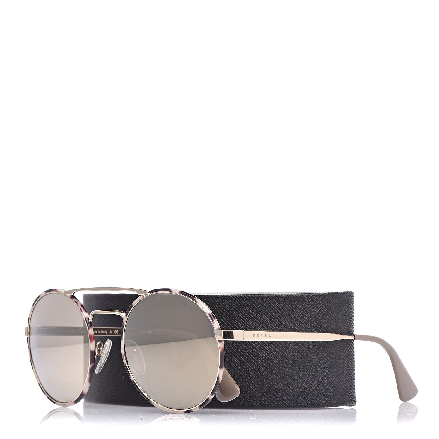 Prada Round Sunglasses SPR 51S Gold 8 of 8