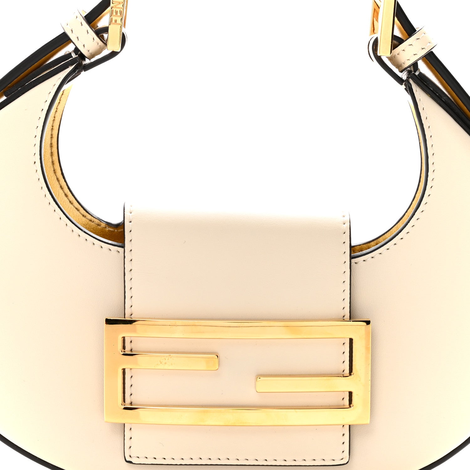 Fendi Vitello King Mini Cookie Hobo Bag White Ice 8 of 13