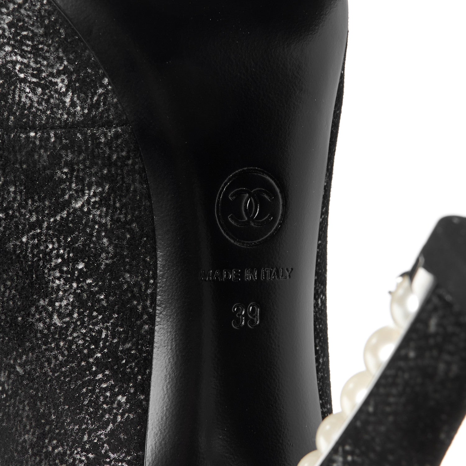 Chanel Metallic Suede Pearl Short Ankle Boots 39 Argent 7 of 10