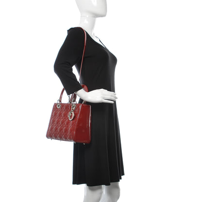 Christian Dior Patent Cannage Medium Lady Dior Red 2 of 16