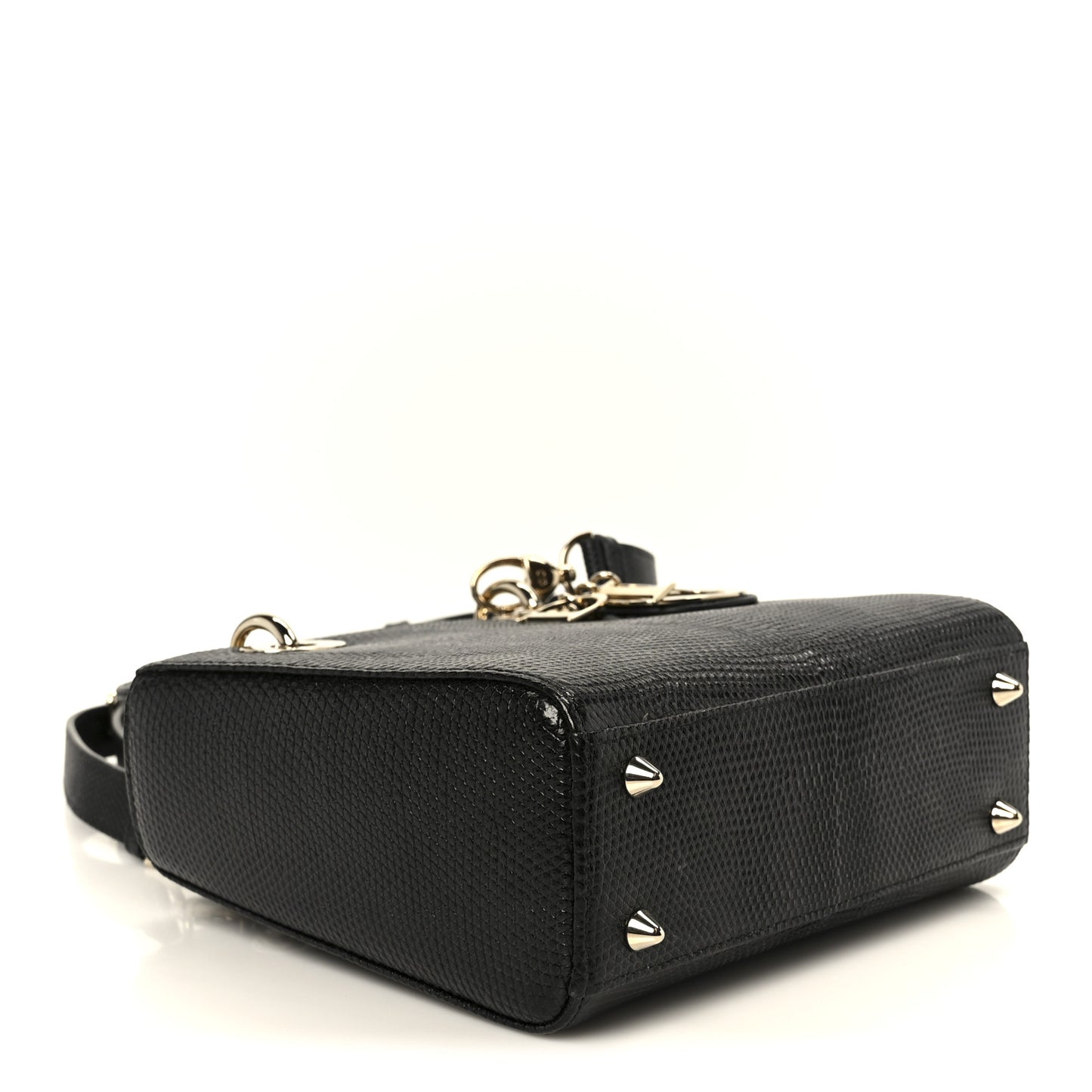 Lizard Small Lady Dior Black