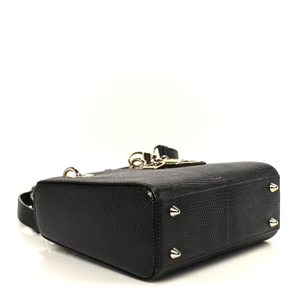 Christian Dior Lizard Small Lady Dior Black 4 of 10