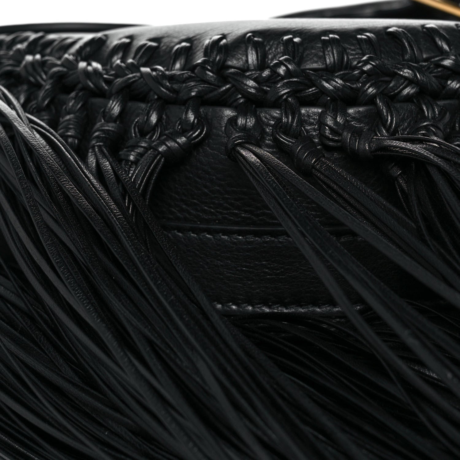 Christian Dior Grained Calfskin Large Fringe Bobby Flap Black 6 of 7