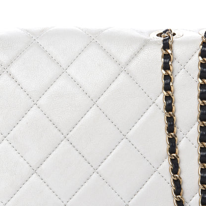 Chanel Lambskin Quilted Graphic Medium Flap White Black 12 of 17