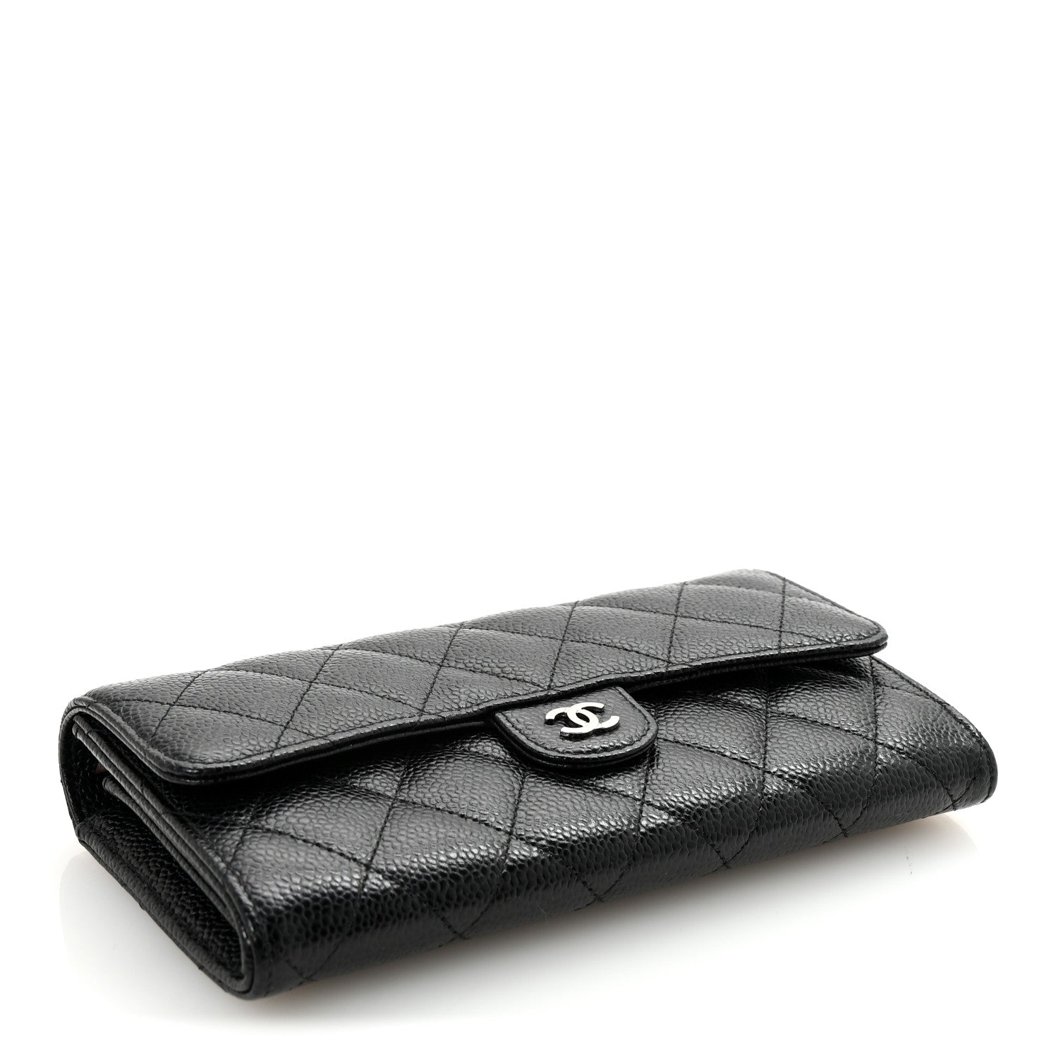 Chanel Caviar Quilted Large Gusset Flap Wallet Black 4 of 9
