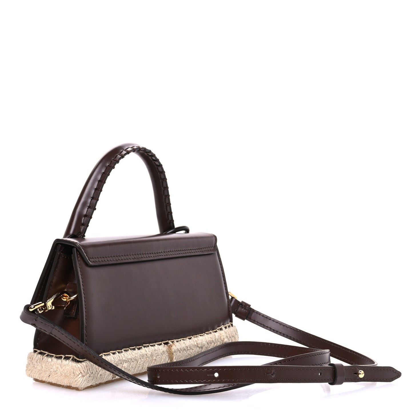 Calfskin Raffia Le Chiquito Long Cordao Brown