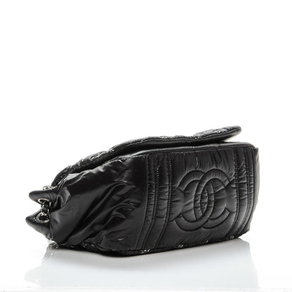 Chanel Nylon Quilted Tweed Stitch Bubble Flap Black 4 of 7