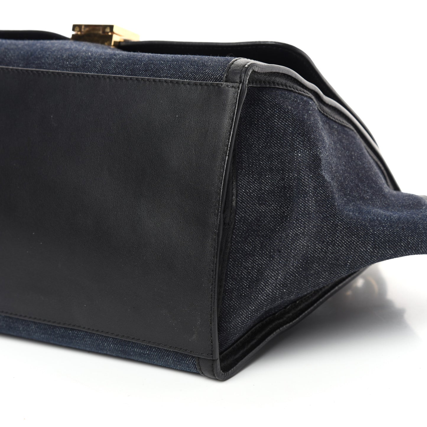 Smooth Calfskin Denim Medium Trapeze Blue