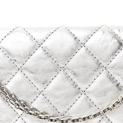 Chanel Metallic Aged Calfskin Quilted 2.55 Reissue 227 Flap Silver 8 of 10