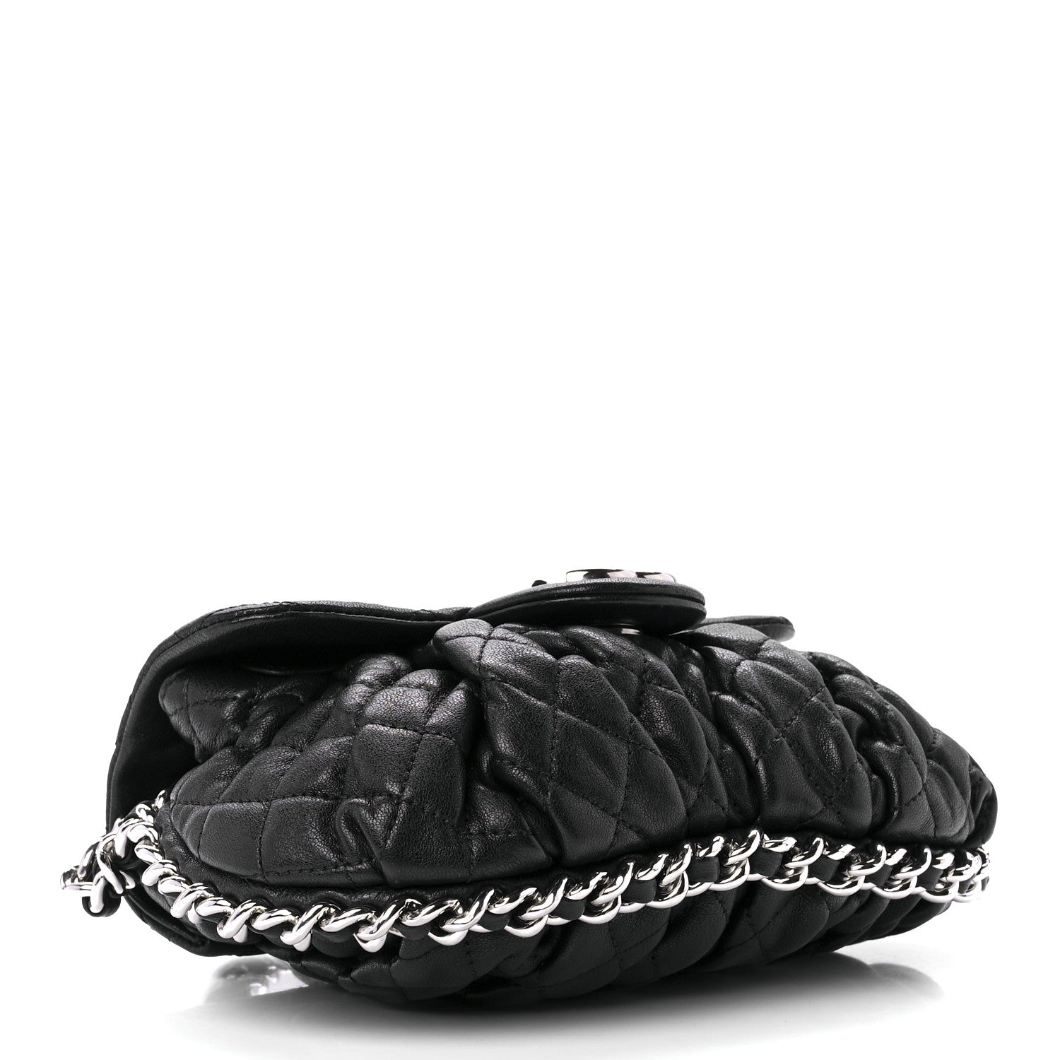 Chanel Washed Lambskin Quilted Mini Chain Around Flap Black 4 of 12