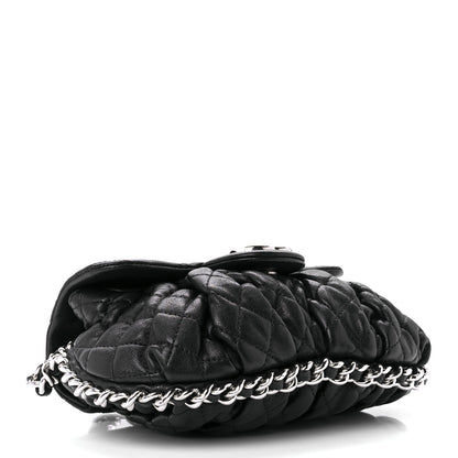 Chanel Washed Lambskin Quilted Mini Chain Around Flap Black 4 of 12
