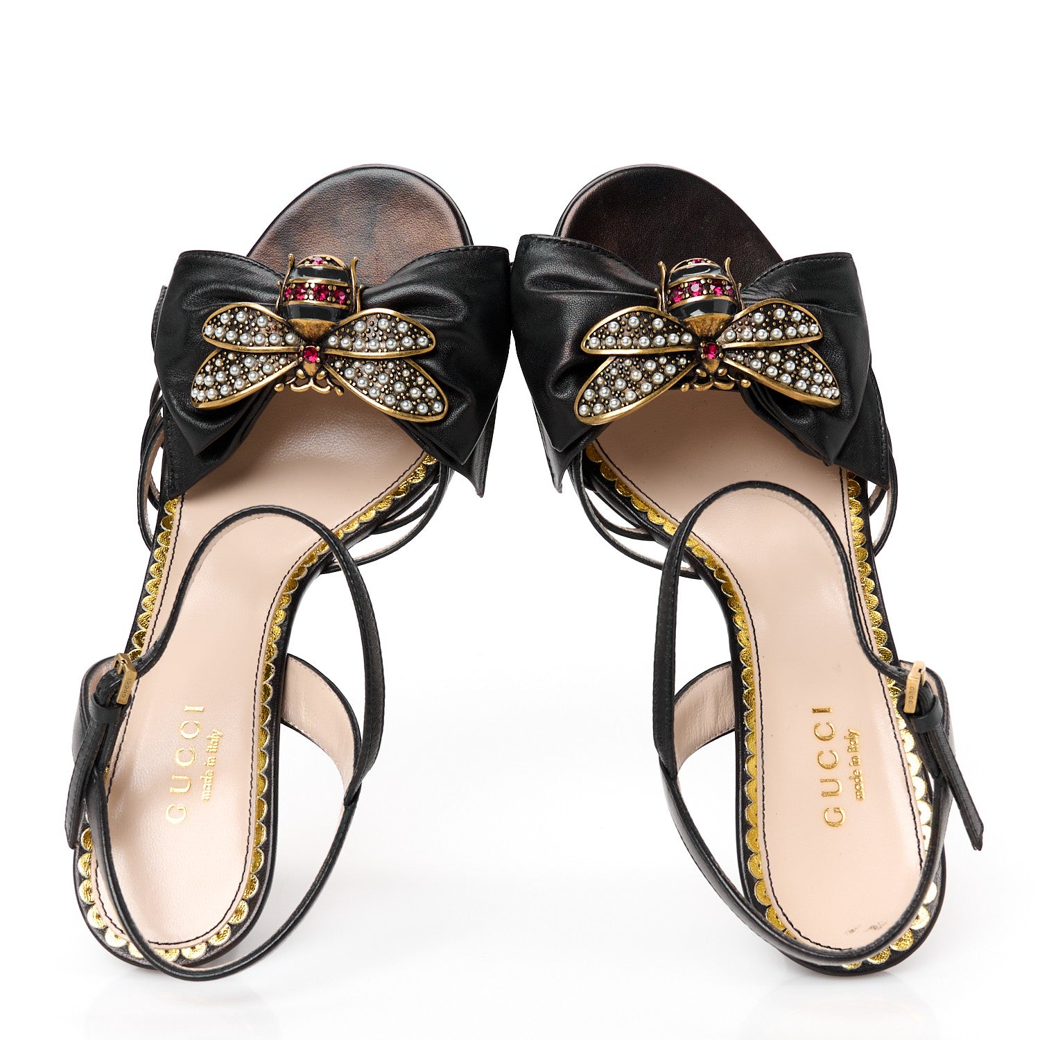 Gucci Nappa Queen Margaret High Heel Sandals 36 Black 2 of 9