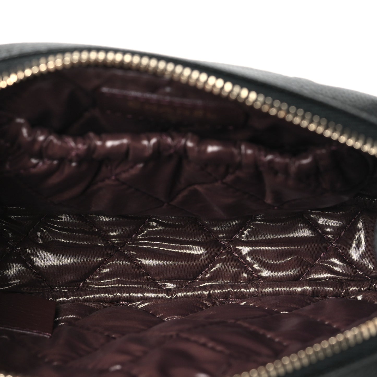 Caviar Quilted Small Curvy Pouch Cosmetic Case Black