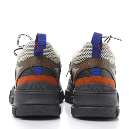 Gucci X SEGA Mesh Canvas Calfskin Womens Flashtrek Sneakers 39 White Box Pink Ardesia Loess 5 of 9