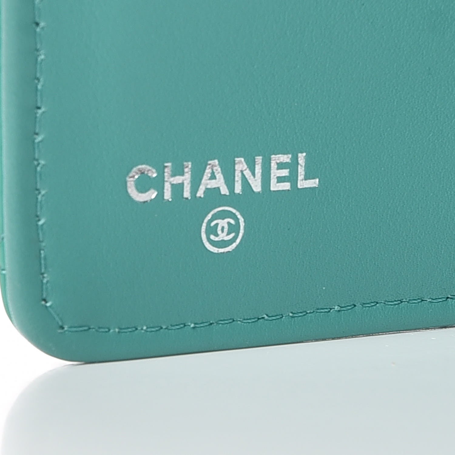 Chanel Patent Quilted Zip Pocket Wallet Turquoise 20 of 28