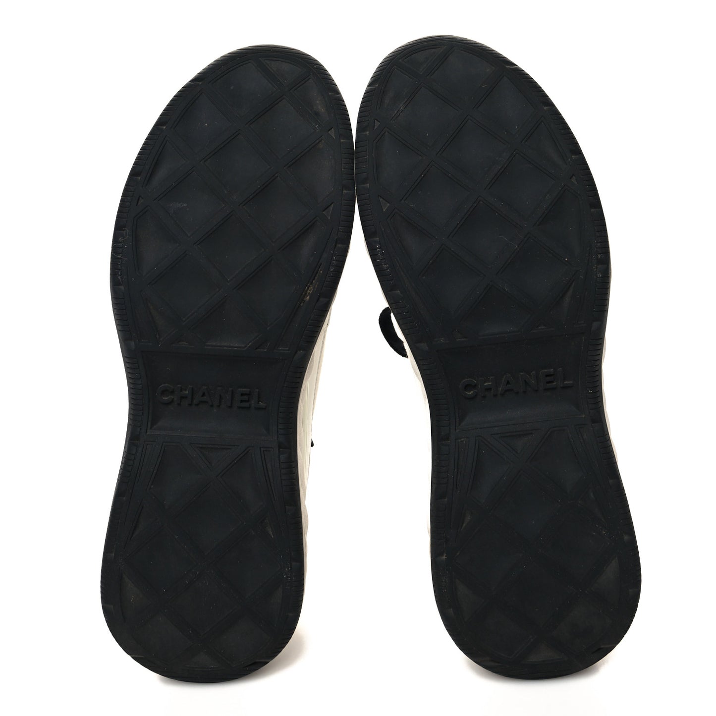 Velvet Calfskin Mixed Fibers CC Sneakers 37.5 Ivory Black
