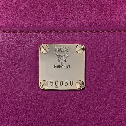 MCM Suede Calfskin Mini Cubism Crossbody Bag Purple 7 of 7