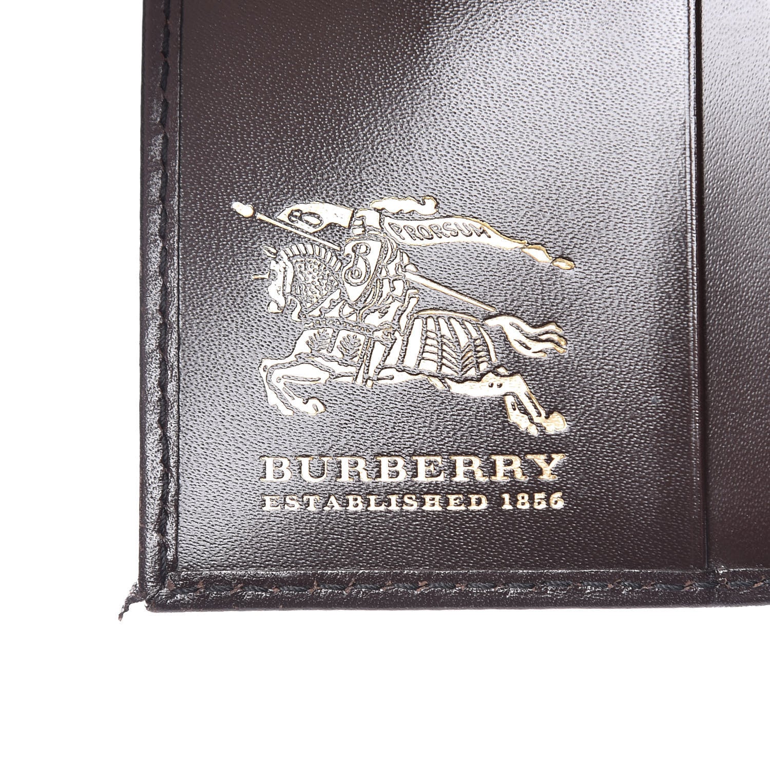 Burberry Haymarket Check Compact Wallet Chocolate 7 of 14