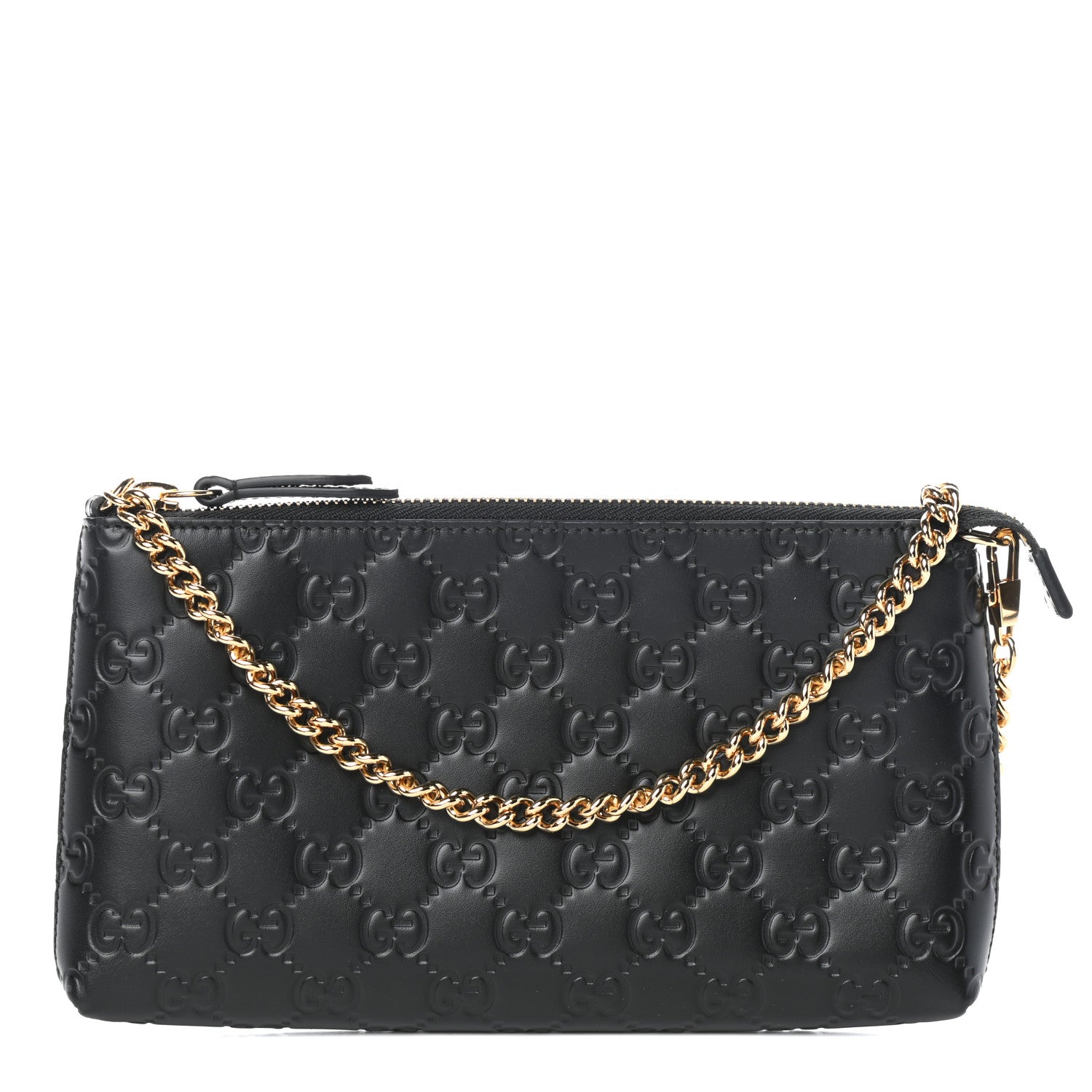 Gucci Guccissima Signature Wrist Wallet Black 1 of 9