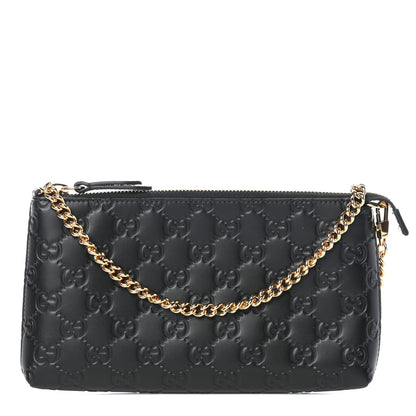 Gucci Guccissima Signature Wrist Wallet Black 1 of 9