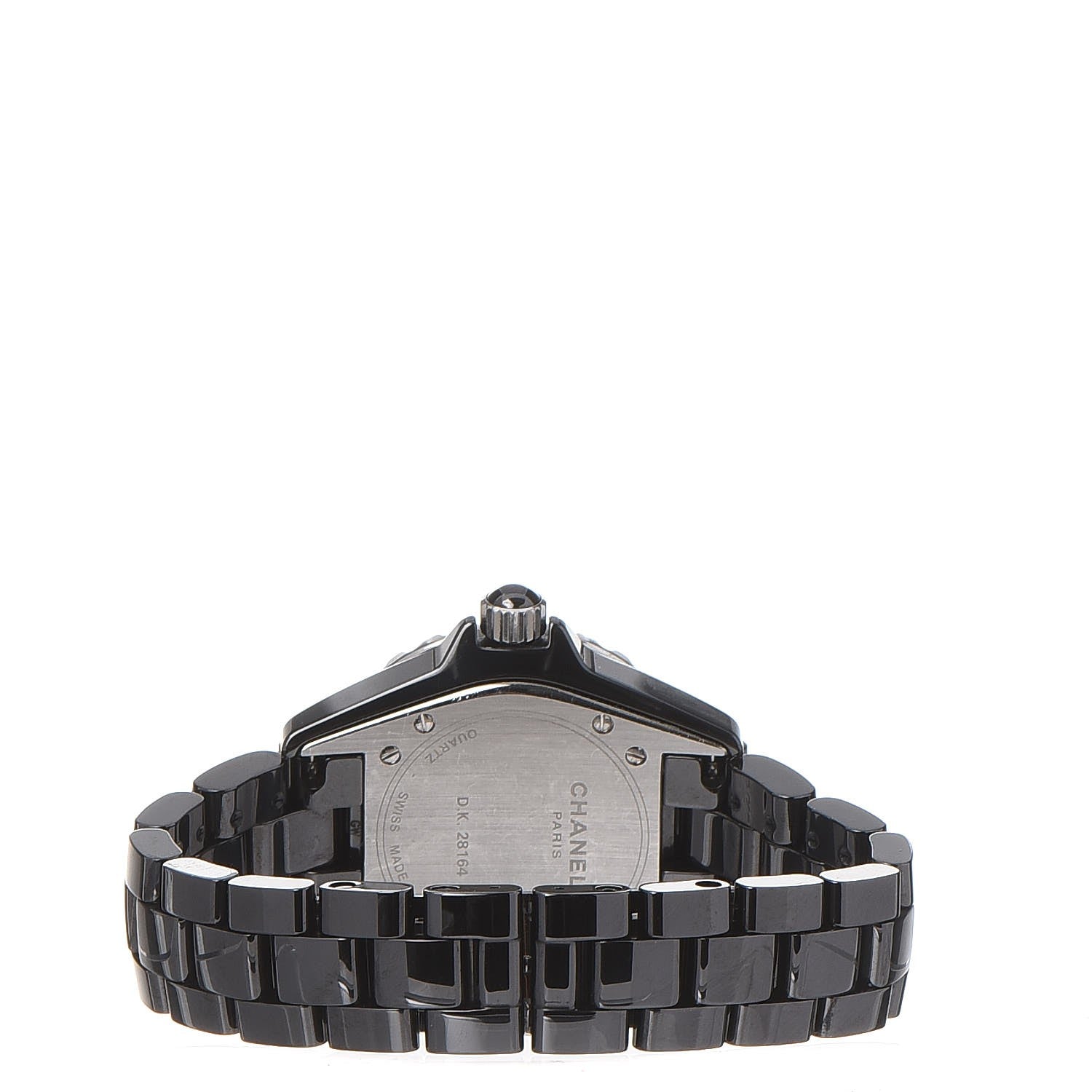 Chanel Stainless Steel Ceramic Diamond Pave Bezel 33mm J12 Quartz Watch Black 4 of 6