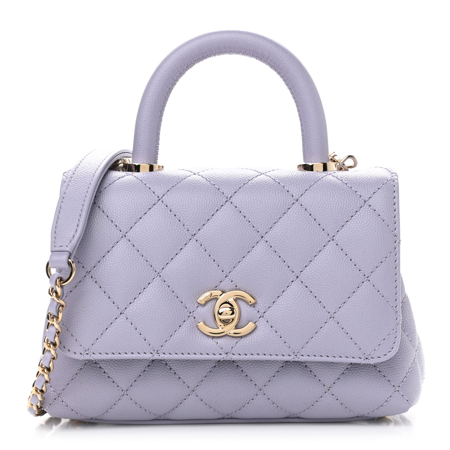 Chanel Caviar Quilted Extra Mini Coco Handle Flap Light Purple 1 of 12