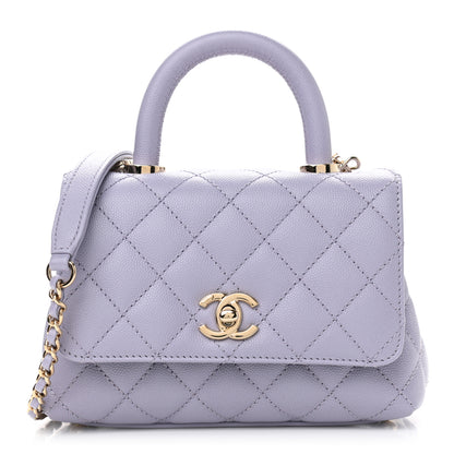 Chanel Caviar Quilted Extra Mini Coco Handle Flap Light Purple 1 of 12