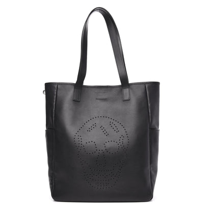 Alexander McQueen Calfskin Perforated Skull Tote Black 1 of 15
