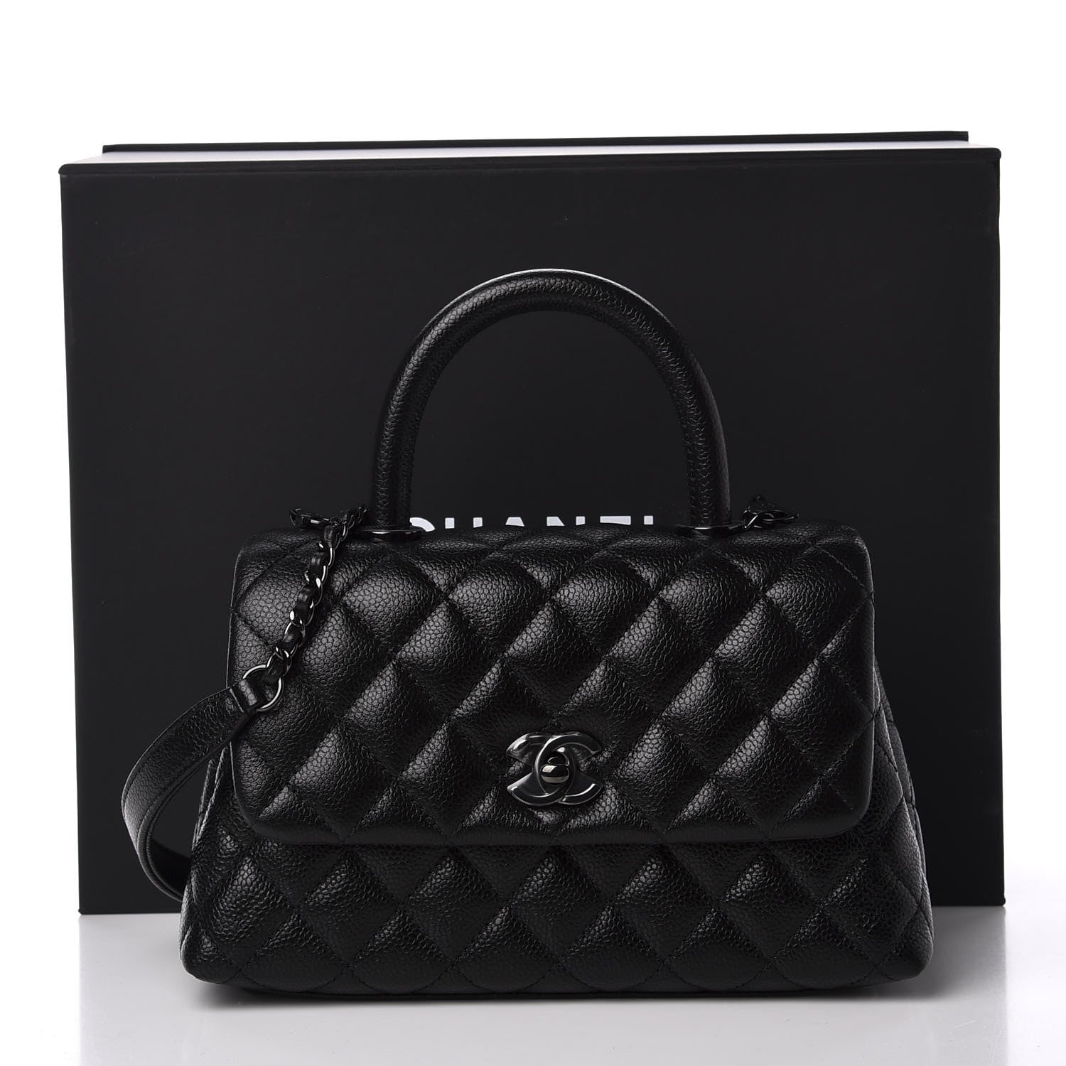 Chanel Caviar Quilted Mini Coco Handle Flap So Black 10 of 10