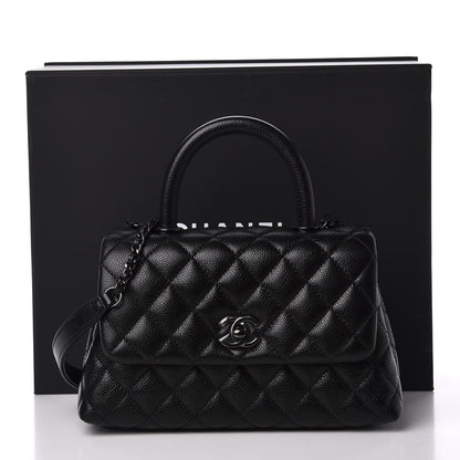 Chanel Caviar Quilted Mini Coco Handle Flap So Black 10 of 10