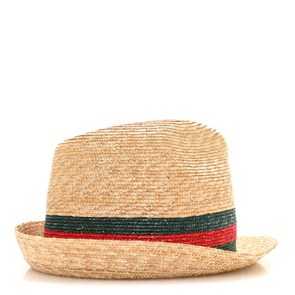 Gucci Abaca Straw Web Fedora Hat XL 5 of 9