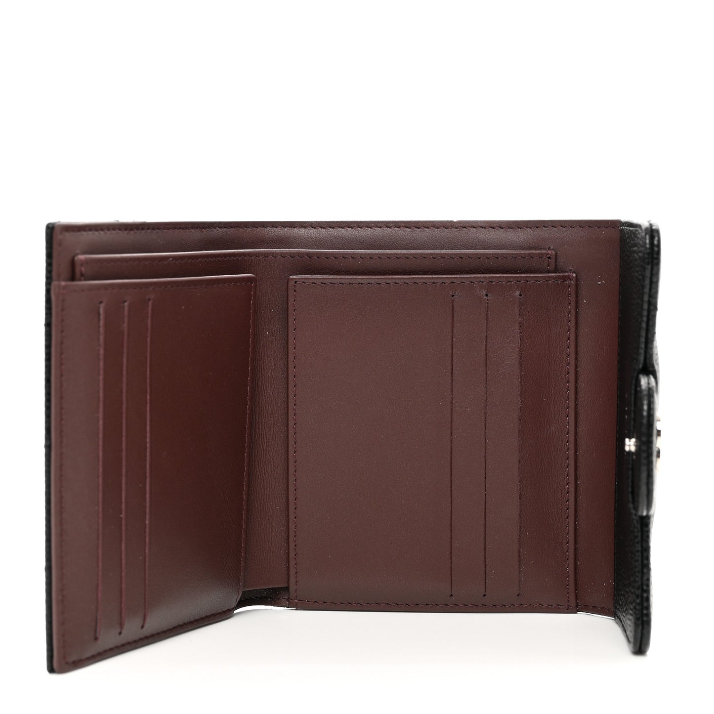 Caviar Quilted Compact Flap Wallet Black