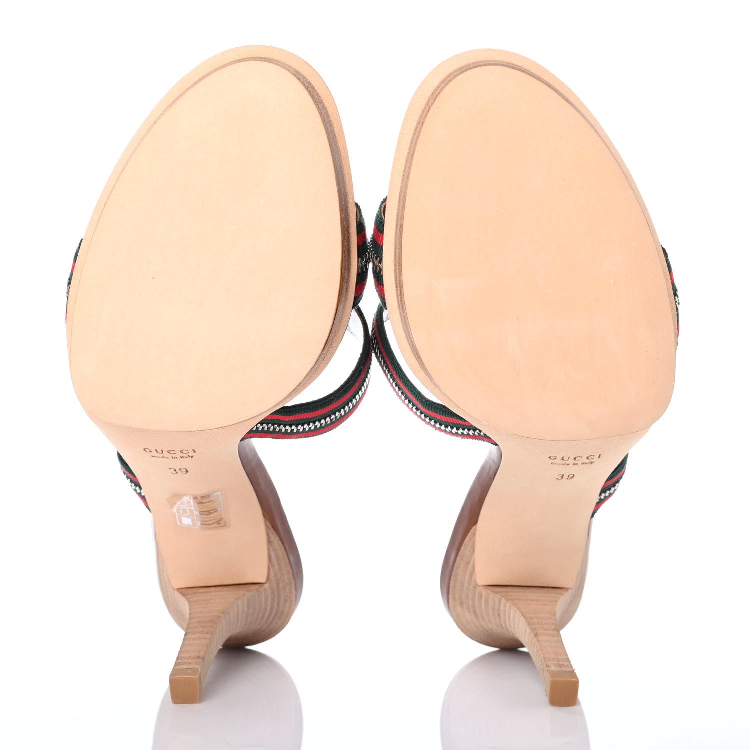 Gucci Calfskin Web Zip Sandals 39 Cuir 4 of 4