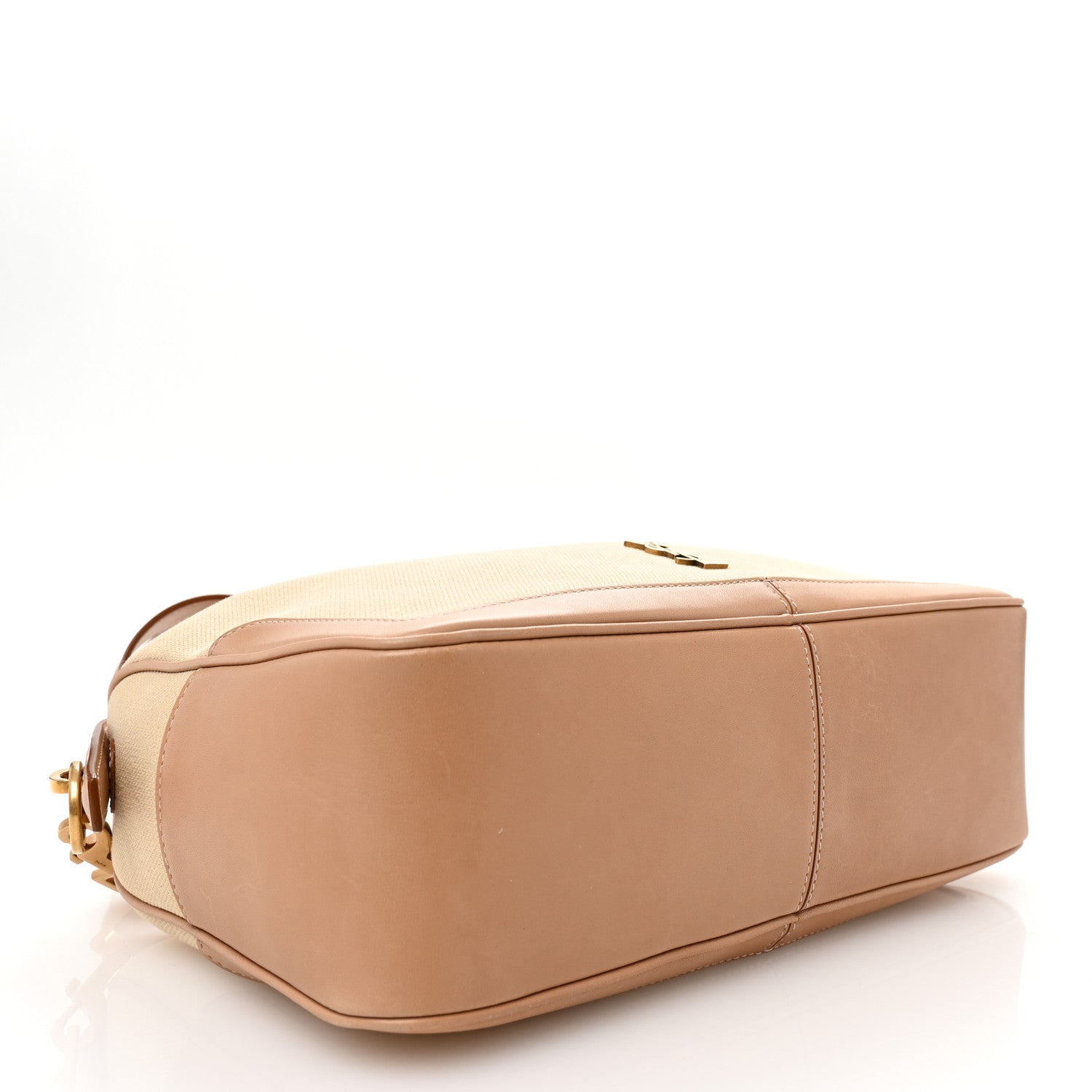 Saint Laurent Canvas Calfskin Camera Supple Bag Avorio Vintage Brown 4 of 10