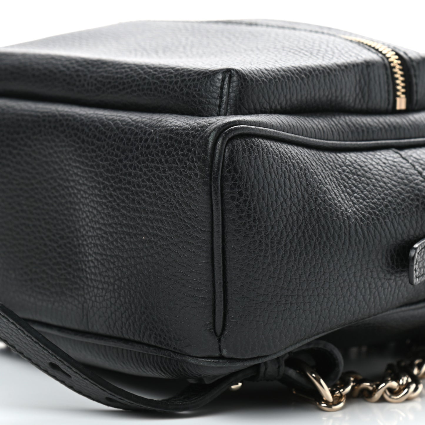Pebbled Calfskin Soho Chain Backpack Black