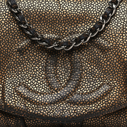 Chanel Metallic Caviar Half Moon Wallet On Chain WOC Bronze 9 of 15