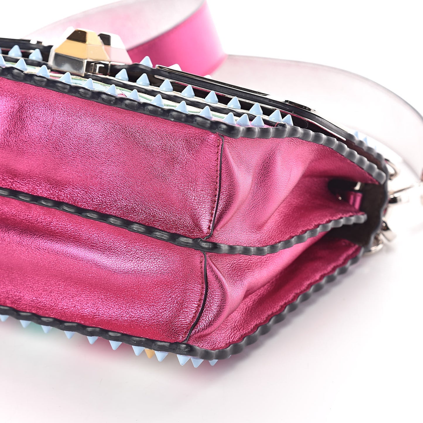 Metallic Calfskin Wonder Monster Kan I Shoulder Bag Pink Silver