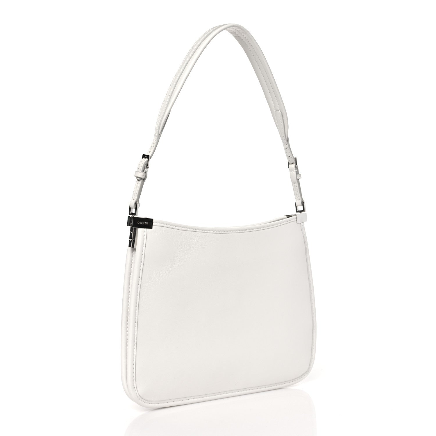 Gucci Calfskin Horsebit Slim Shoulder Bag White 3 of 9