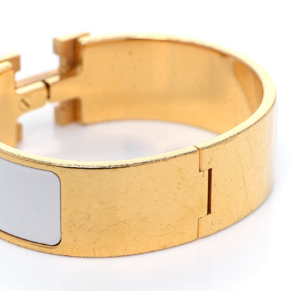 Hermes Enamel Wide Clic Clac H Bracelet PM White 9 of 10
