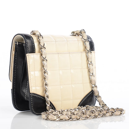 Chanel Patent Square Quilt Mini Flap White Black 3 of 9