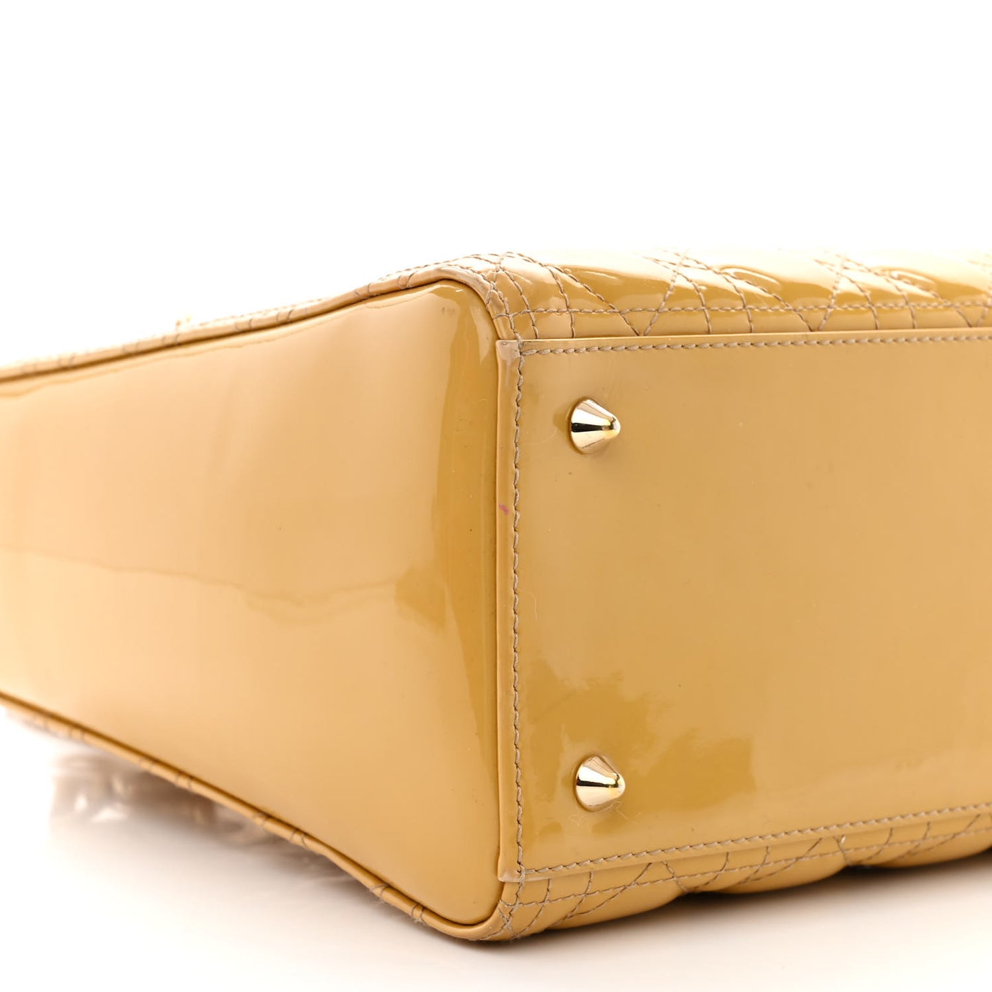 Patent Cannage Medium Lady Dior Beige