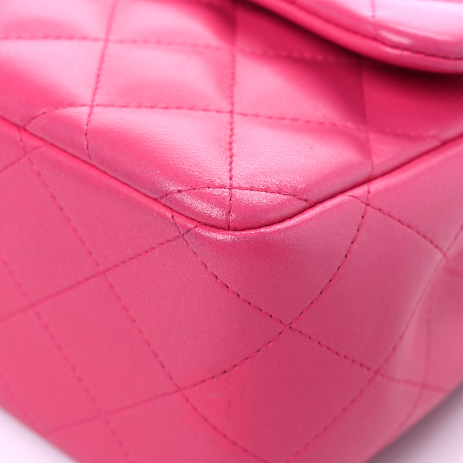 Chanel Lambskin Quilted Jumbo Double Flap Dark Pink 9 of 21