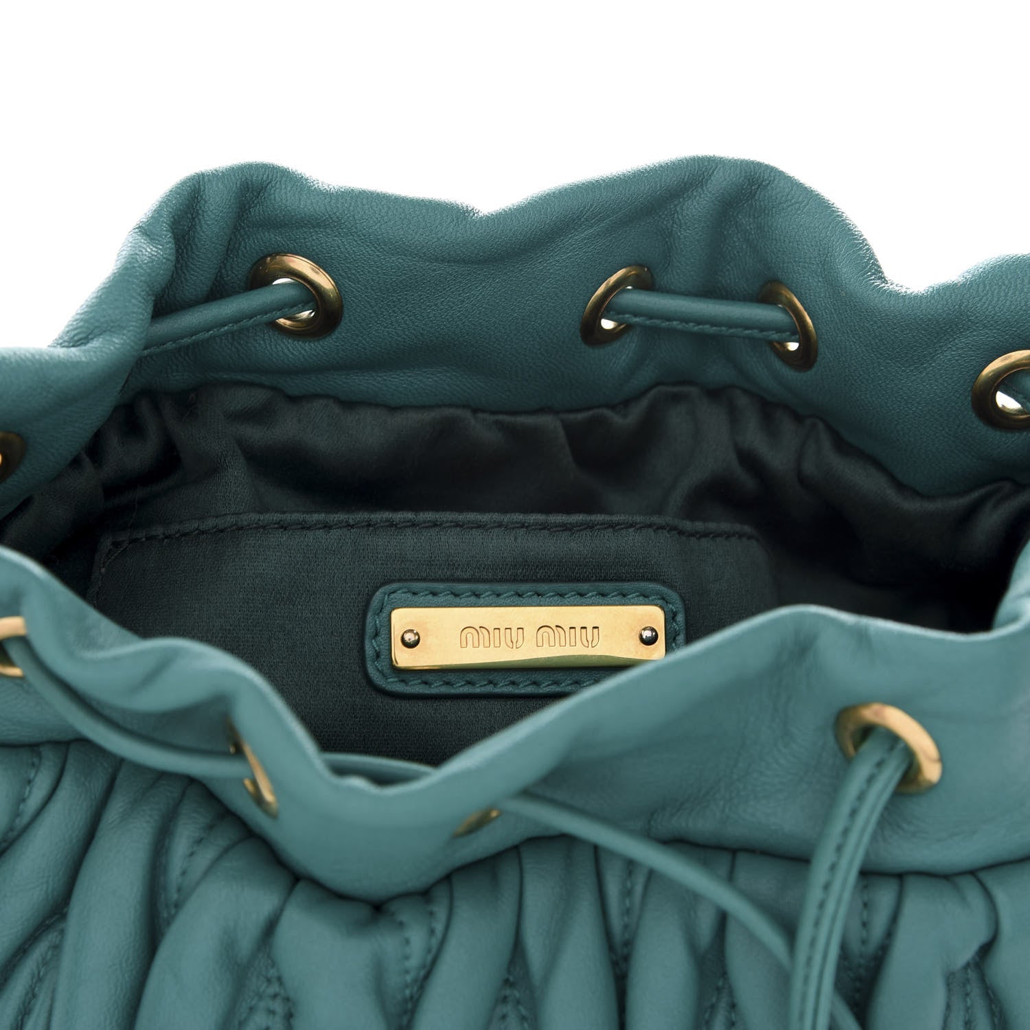 Miu Miu Nappa Matelasse Small Bucket Bag Assenzio 5 of 9