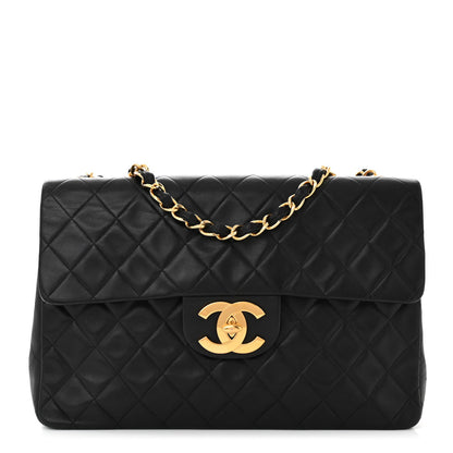 Chanel Lambskin Quilted XL Jumbo Single Flap Black 1 of 10