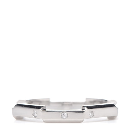 Gucci Platinum Diamond Link To Love Band Ring 50 5.25 1 of 5